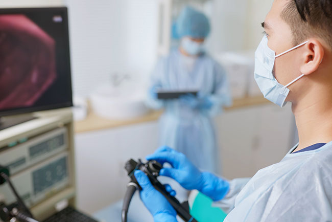 Insertion, examination, and biopsy
